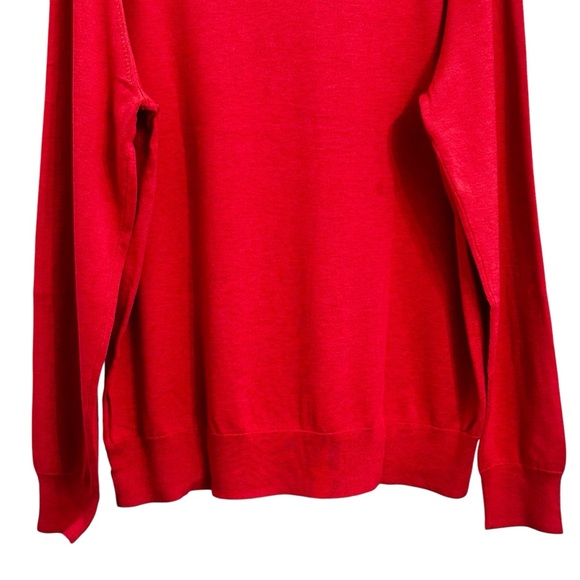 Brooks Brothers NWT Red Cotton V-Neck Sweater L 48” Preppy Classic Old Money - Picture 9 of 12